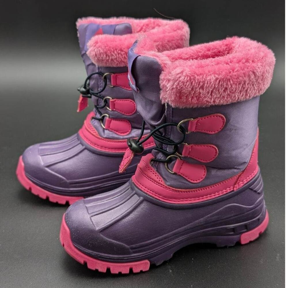 Nova Mountain Snow Boots Kid 32 US 1 Purple Pink Faux Fur Lining Water Resistant